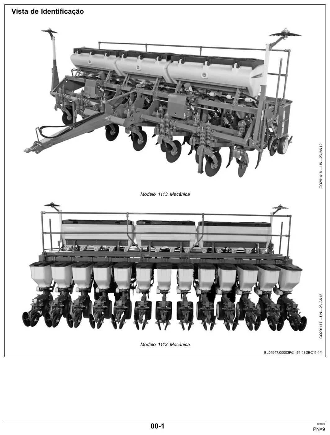 Manual do Operador John Deere 1107 1109 1111 1113 — página interna 1
