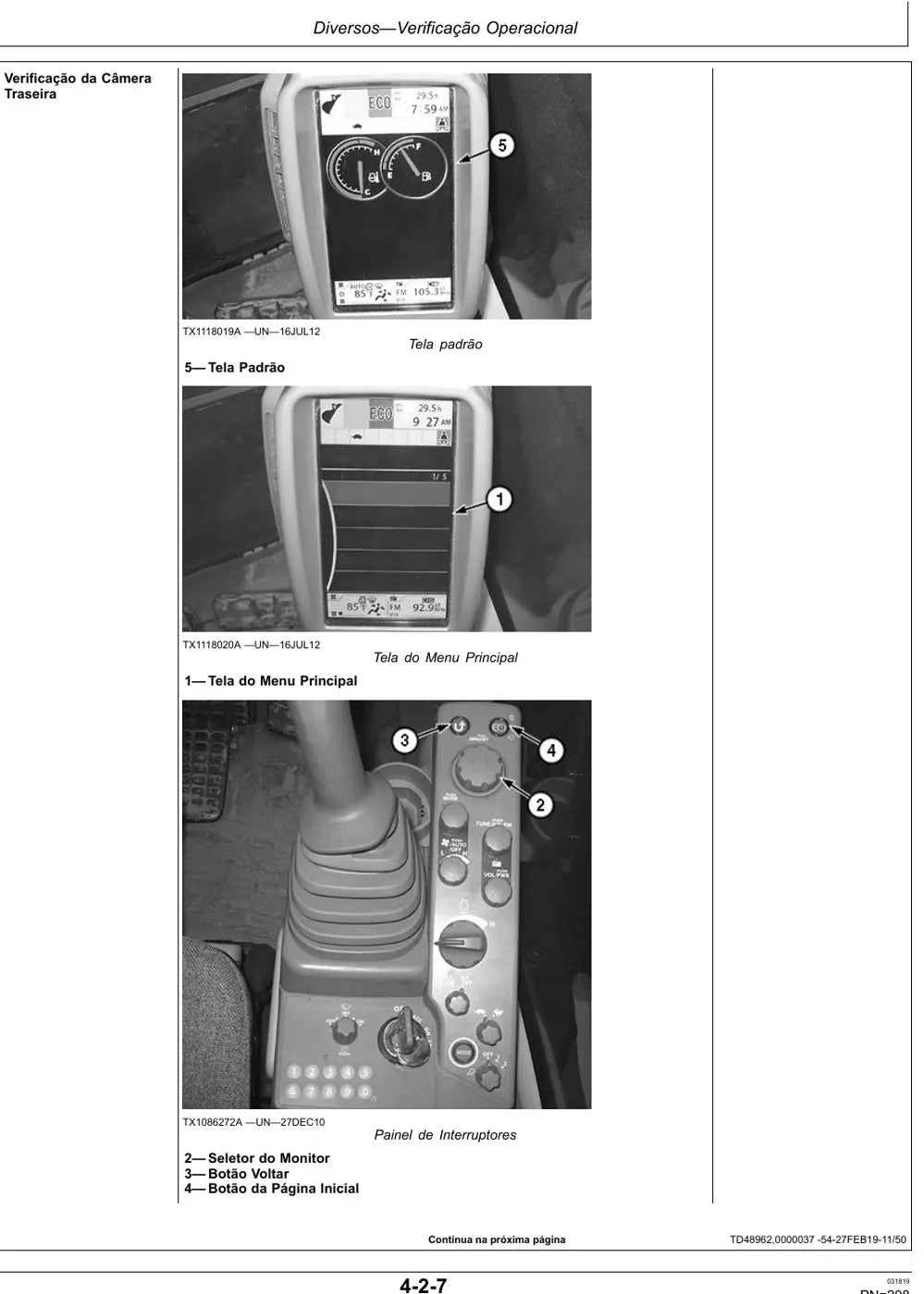 Manual do Operador John Deere 130G e 130GLC — página interna 1