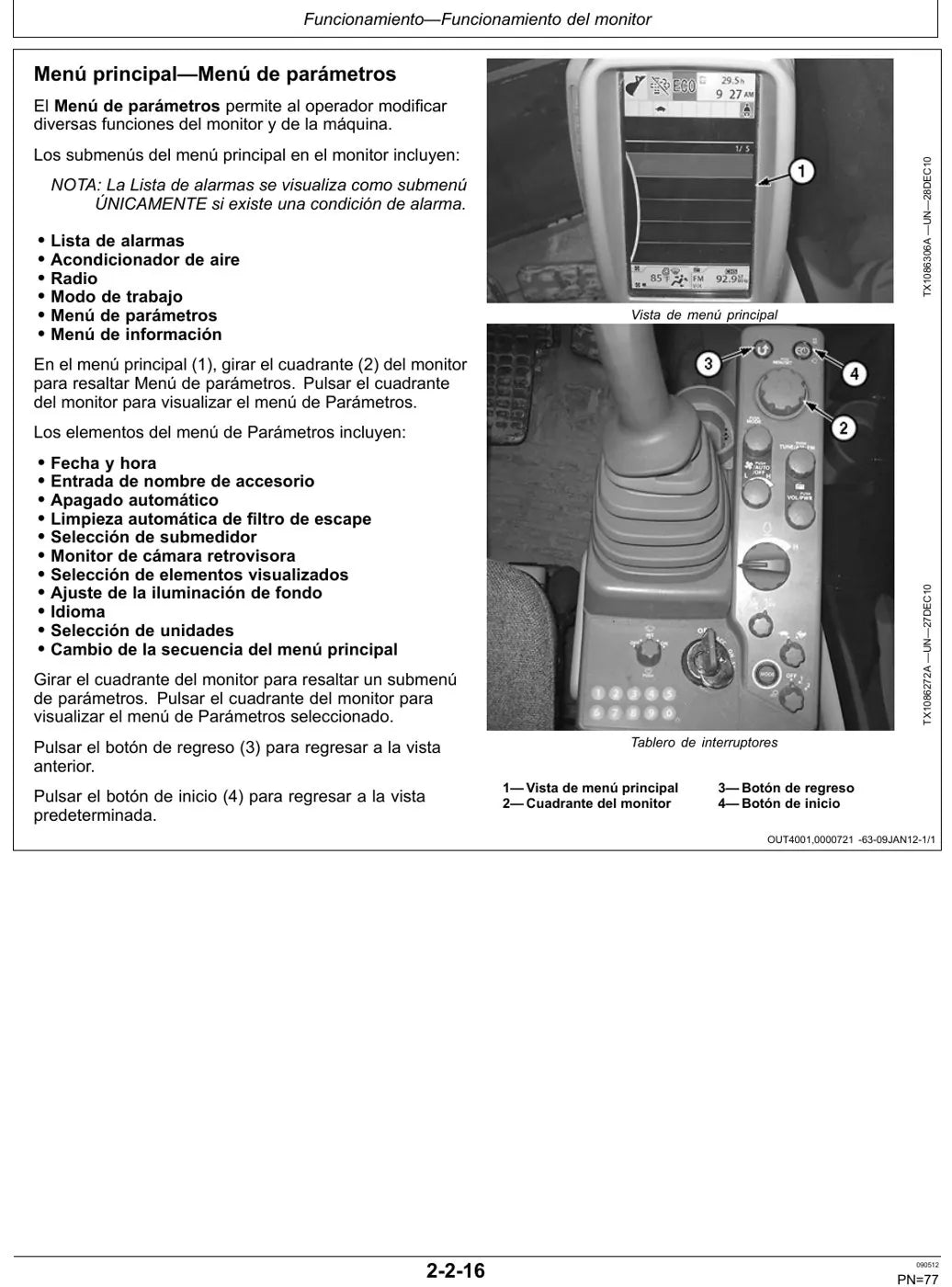 Manual do Operador John Deere 350GLC (em espanhol) — página interna 2