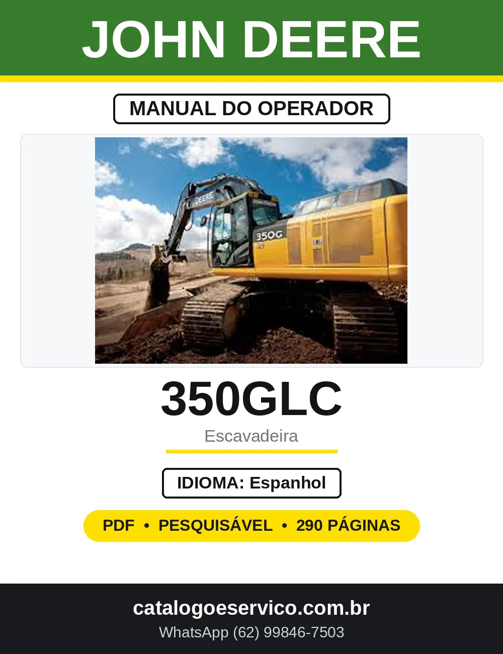 Manual do Operador John Deere 350GLC (em espanhol) — capa
