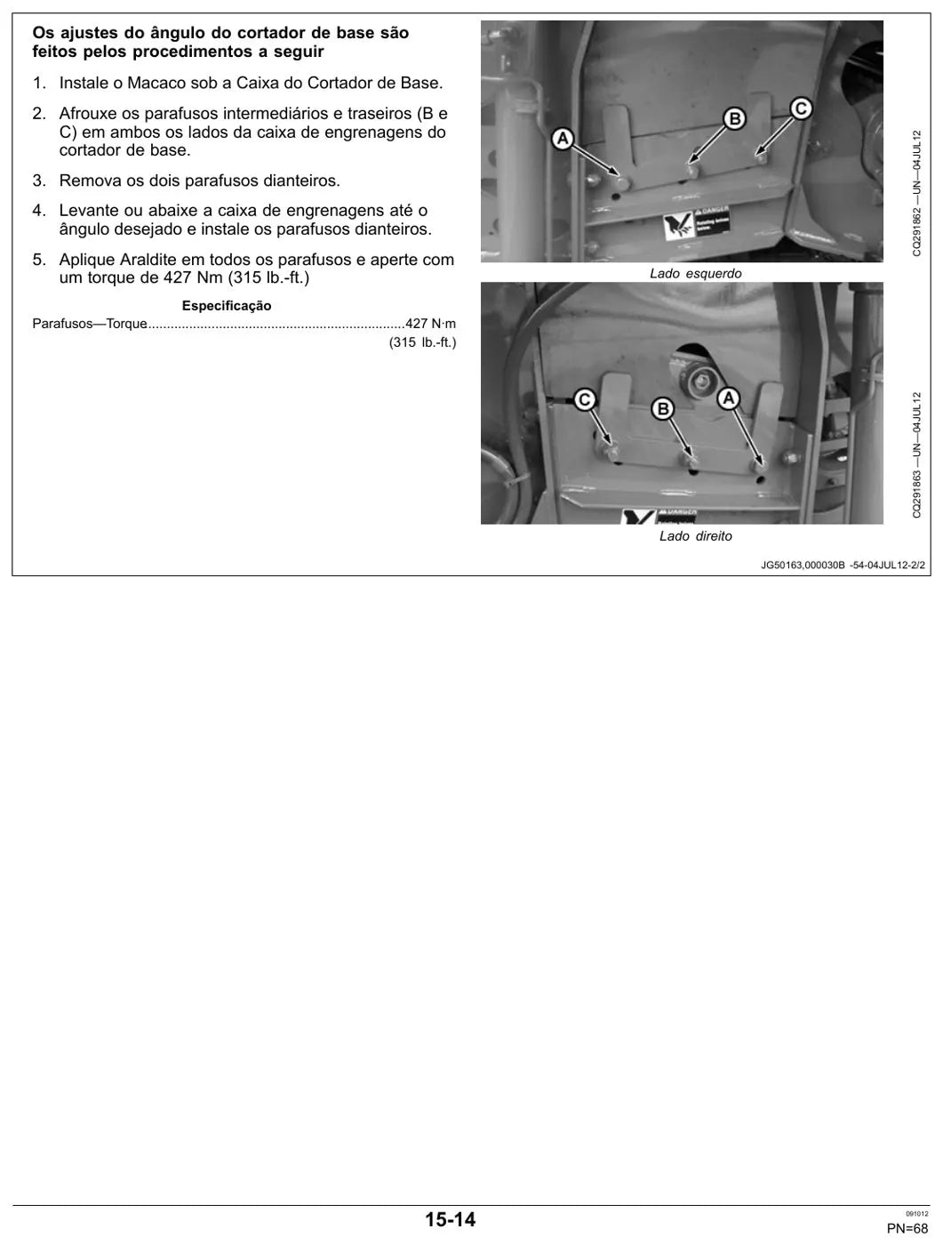 Manual do Operador John Deere 3520 e 3522 Colhedora — página interna 3