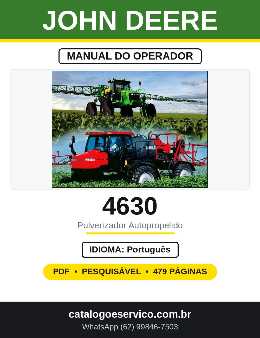 Manual do Operador John Deere 4630 Pulverizador — capa