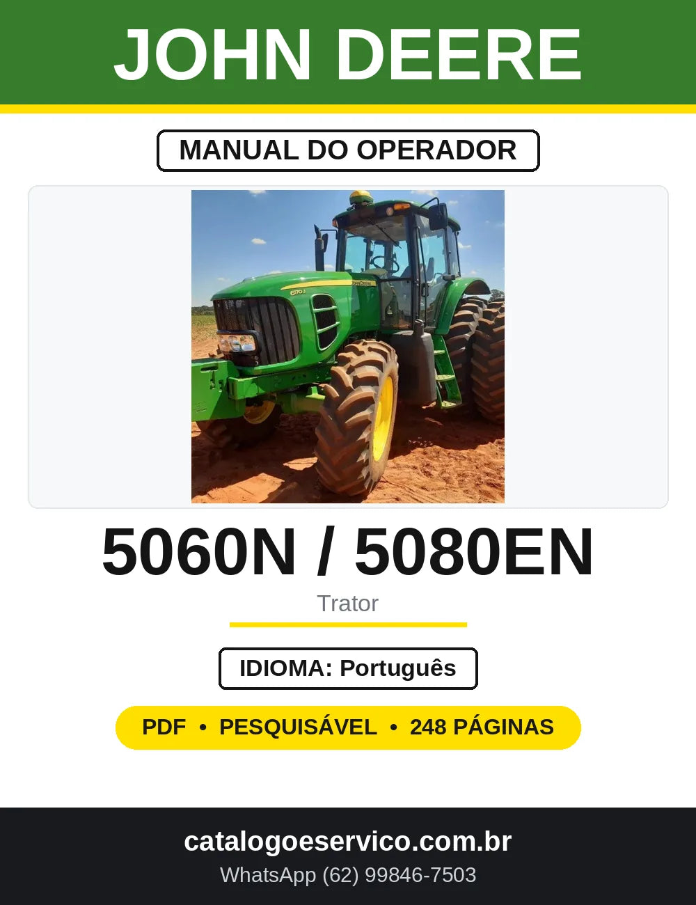 Manual do Operador John Deere 5060N e 5080EN — capa