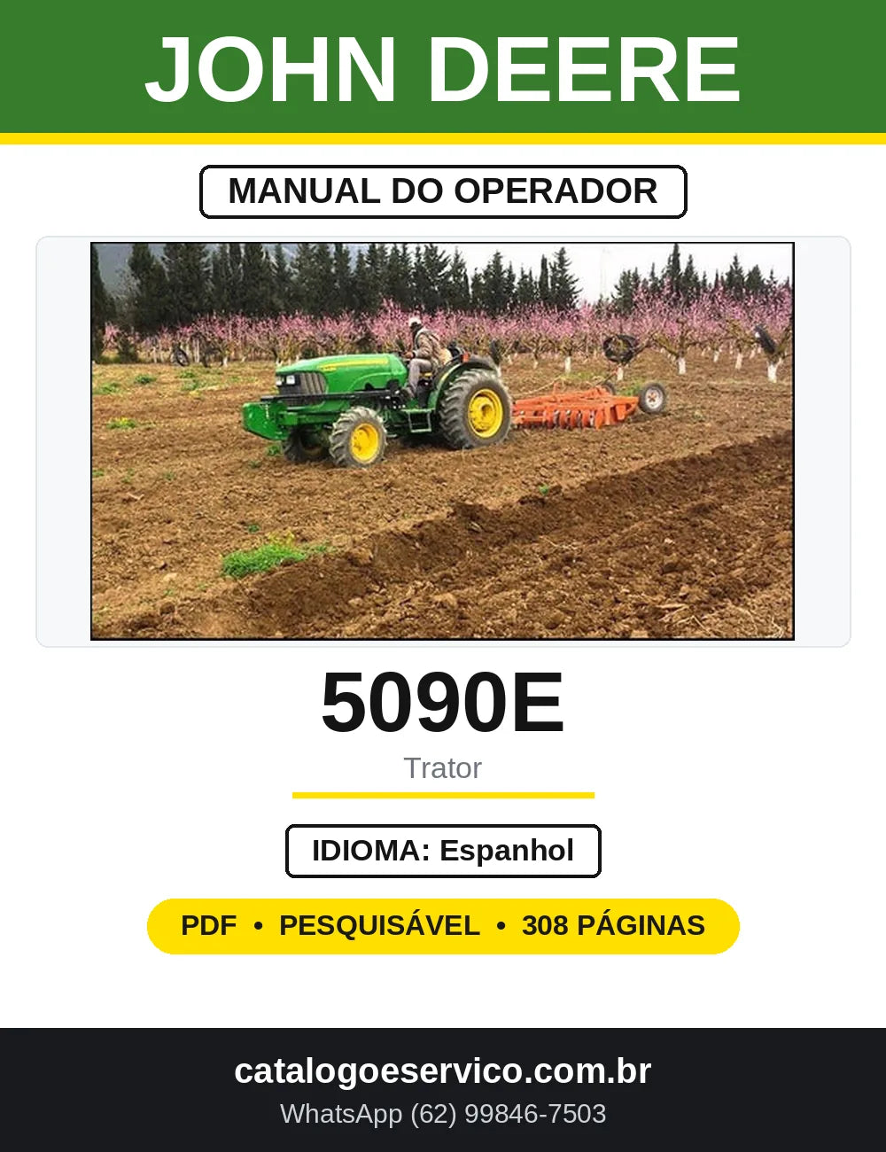 Manual do Operador John Deere 5090E 5076E em espanhol — capa