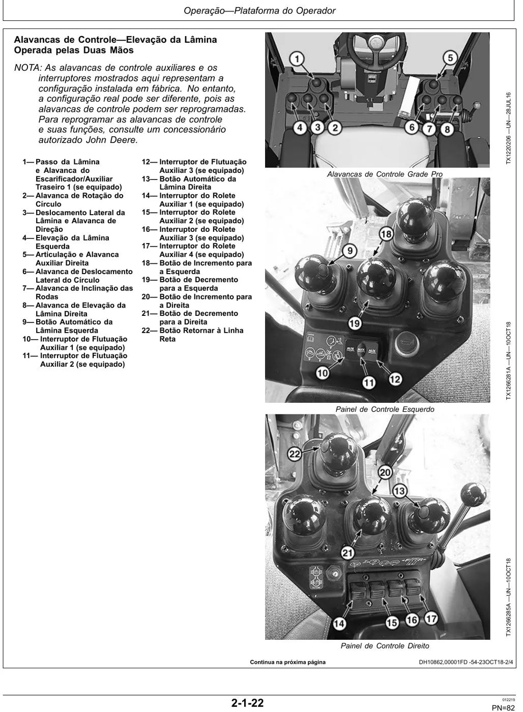 Manual do Operador John Deere 620G 620GP 622G 622GP — página interna 2
