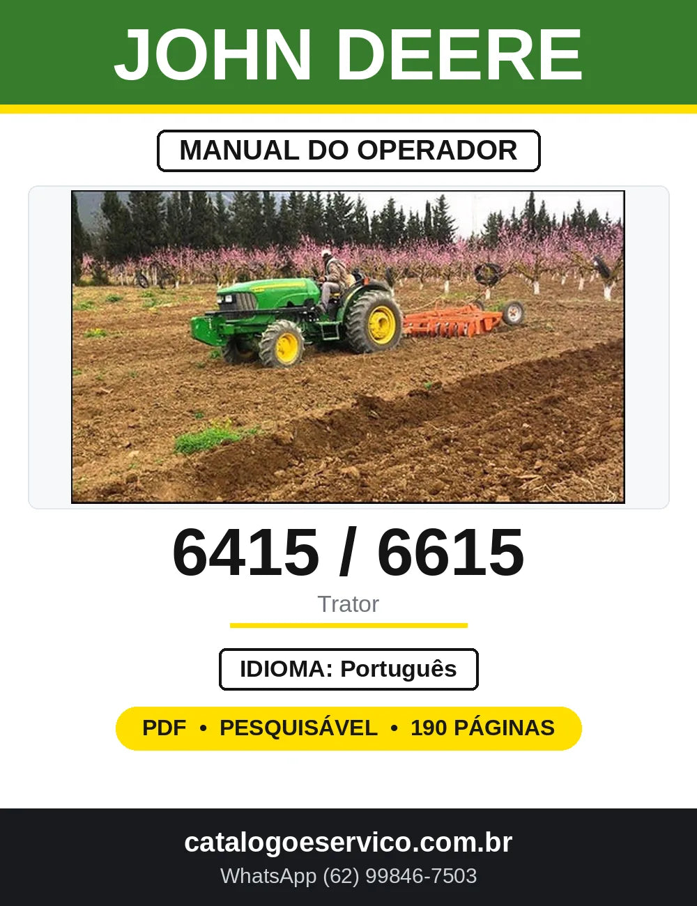 Manual do Operador John Deere 6415 e 6615 — capa