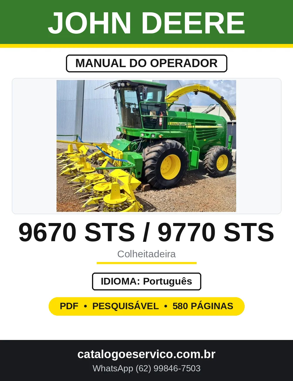 Manual do Operador John Deere 9670 STS e 9770 STS — capa