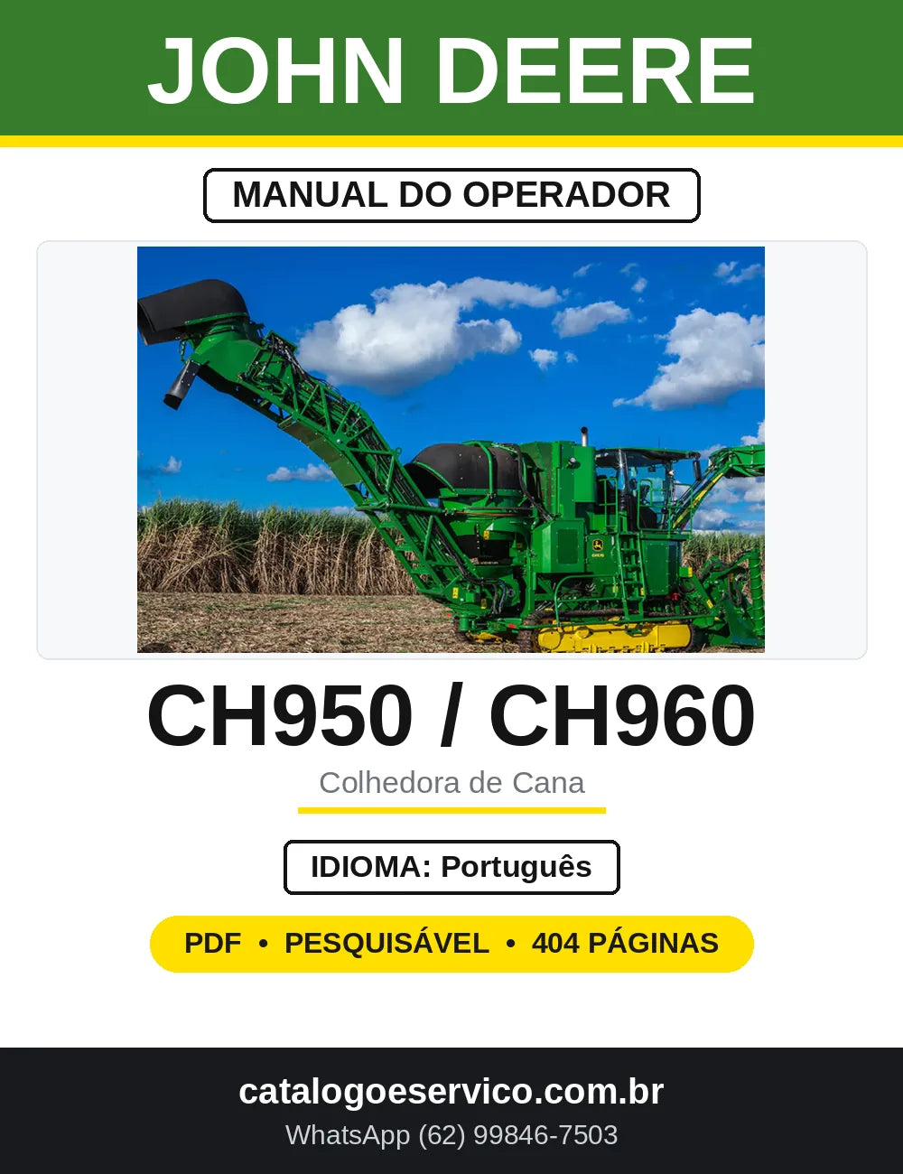 Manual do Operador John Deere CH950 CH960 — capa
