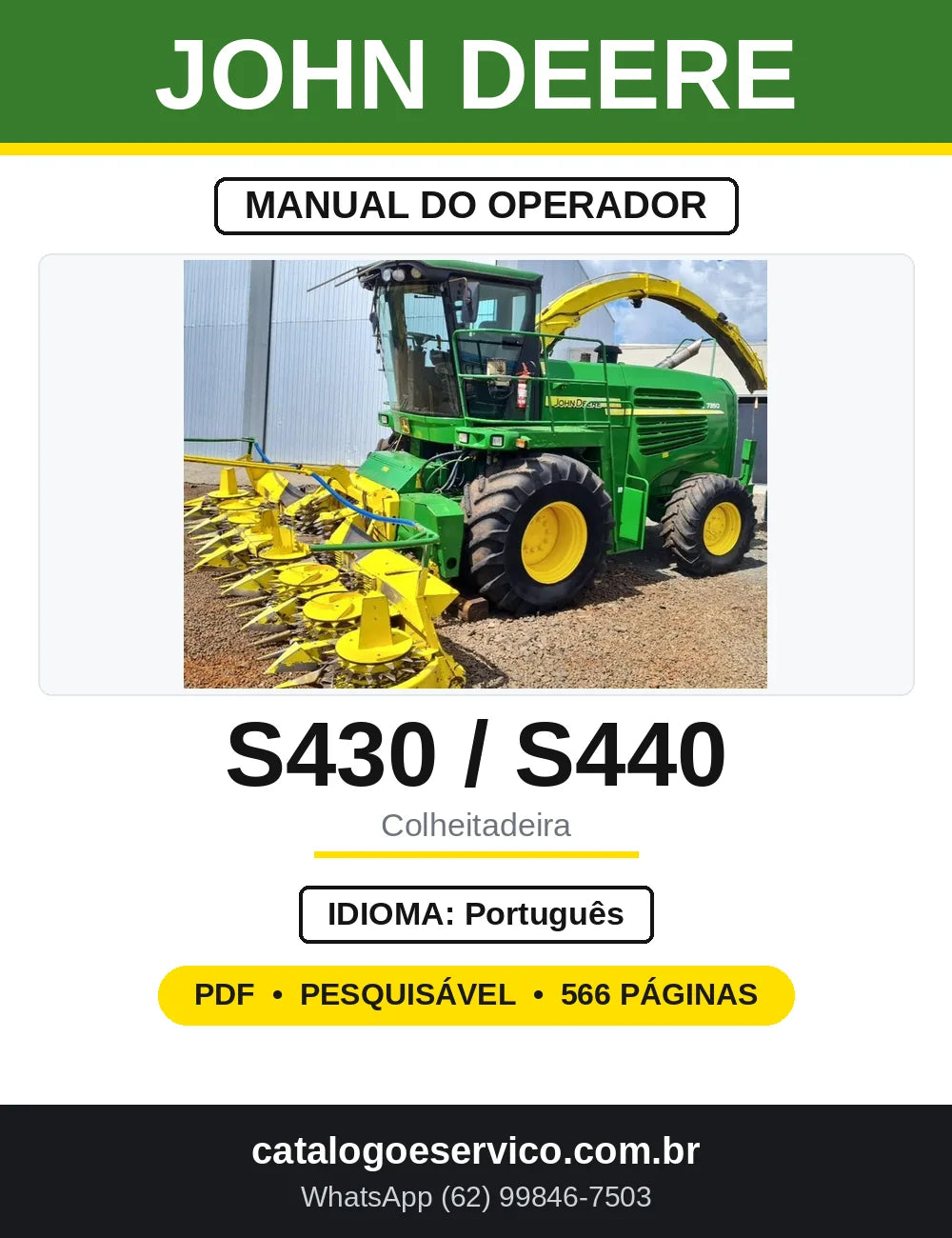 Manual do Operador John Deere S430 e S440 — capa