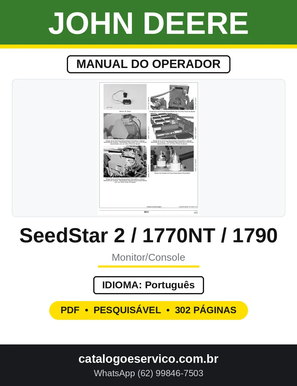 Manual do Operador John Deere SeedStar 2 e XP — capa