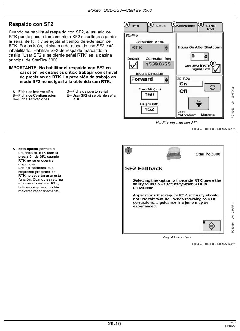 Página interna 3 — Manual do Operador John Deere Receptor StarFire 3000