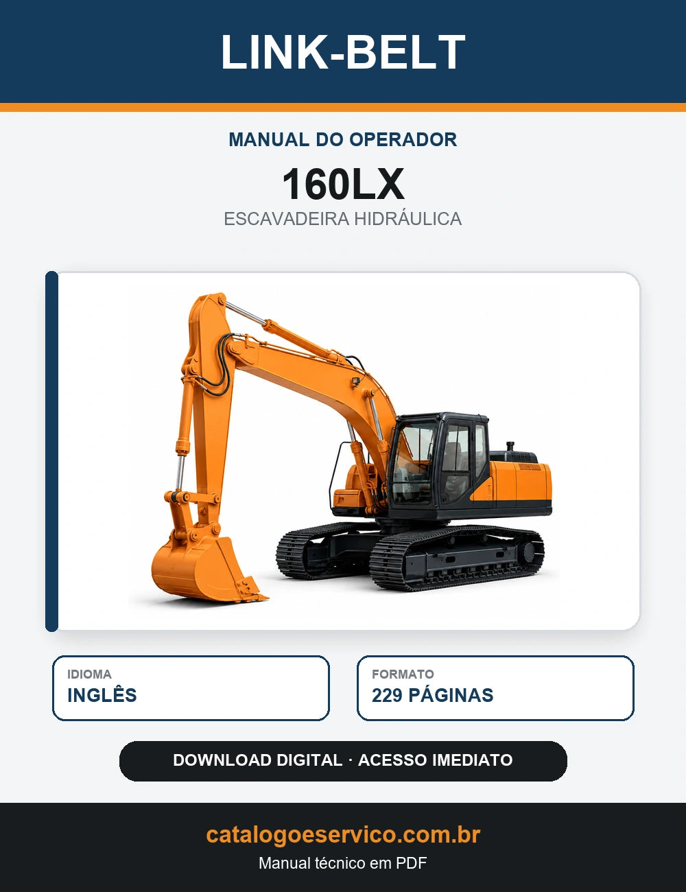 Manual do Operador Link-Belt 160LX Escavadeira Hidráulica