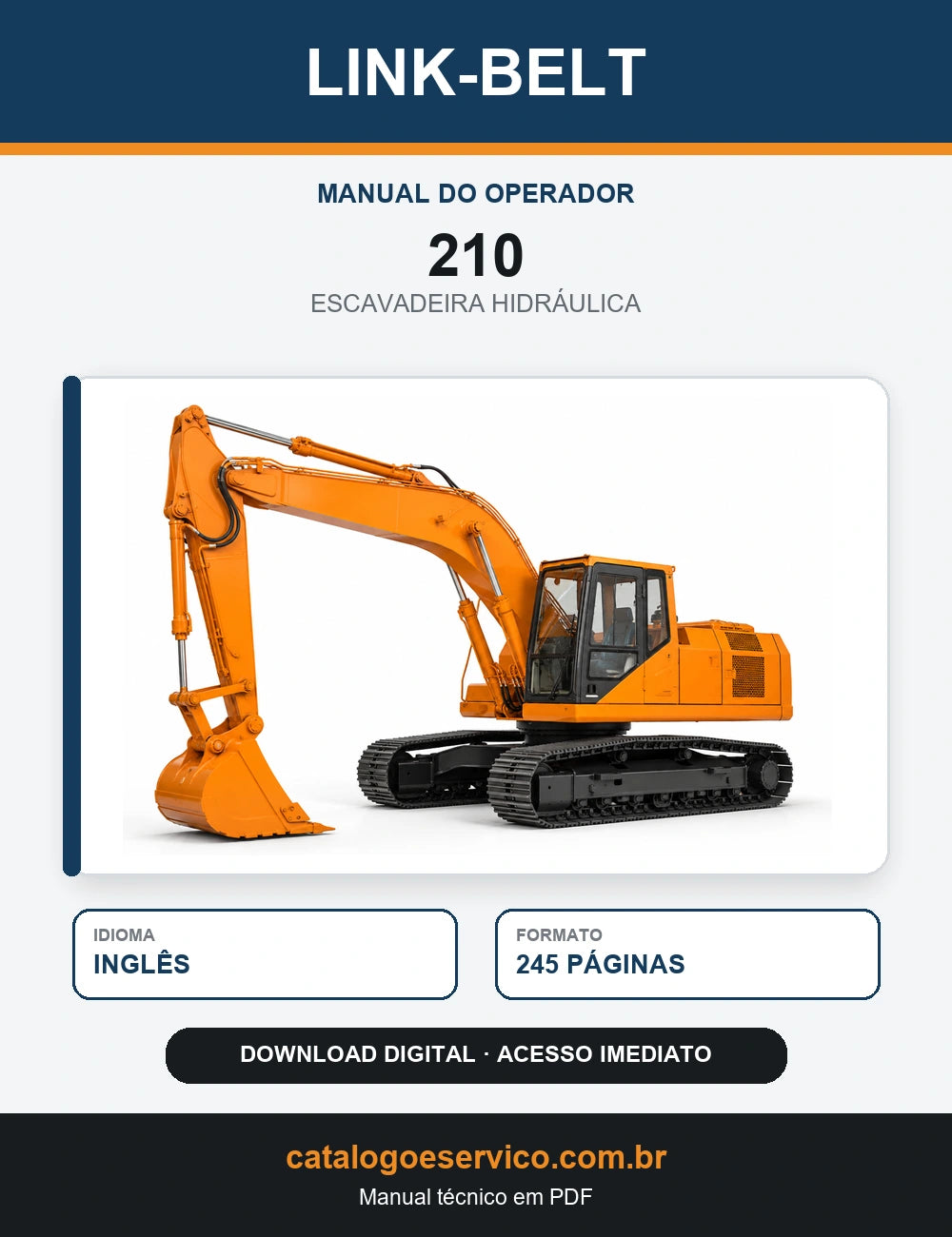 Manual do Operador Link-Belt 210 Escavadeira Hidráulica