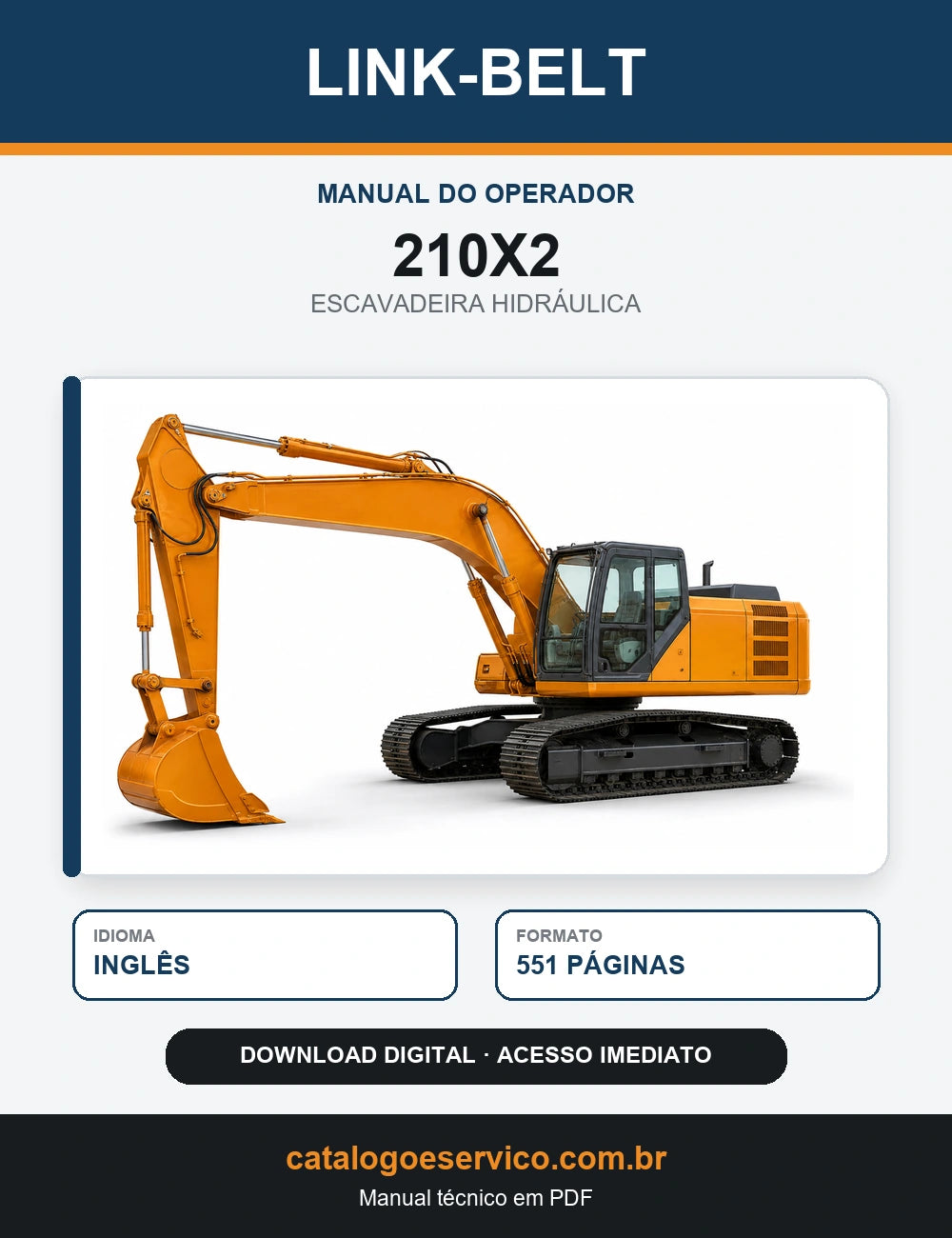 Manual do Operador Link-Belt 210X2 Escavadeira Hidráulica