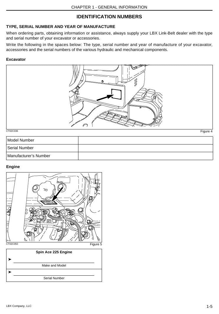Manual do Operador Link-Belt 225 Escavadeira Hidráulica — página interna 4