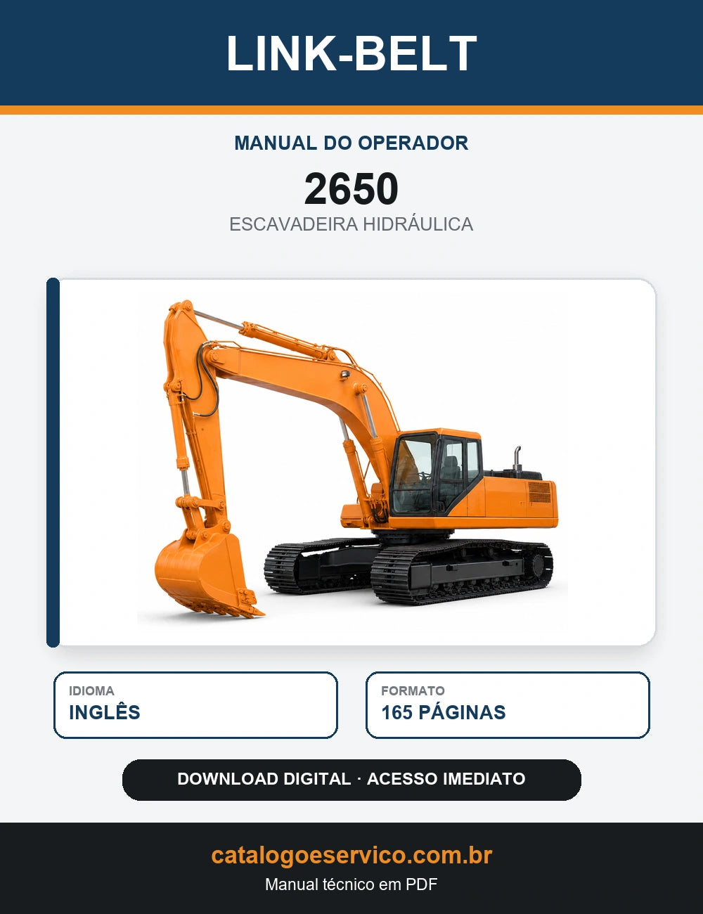 Manual do Operador Link-Belt 2650 Escavadeira Hidráulica