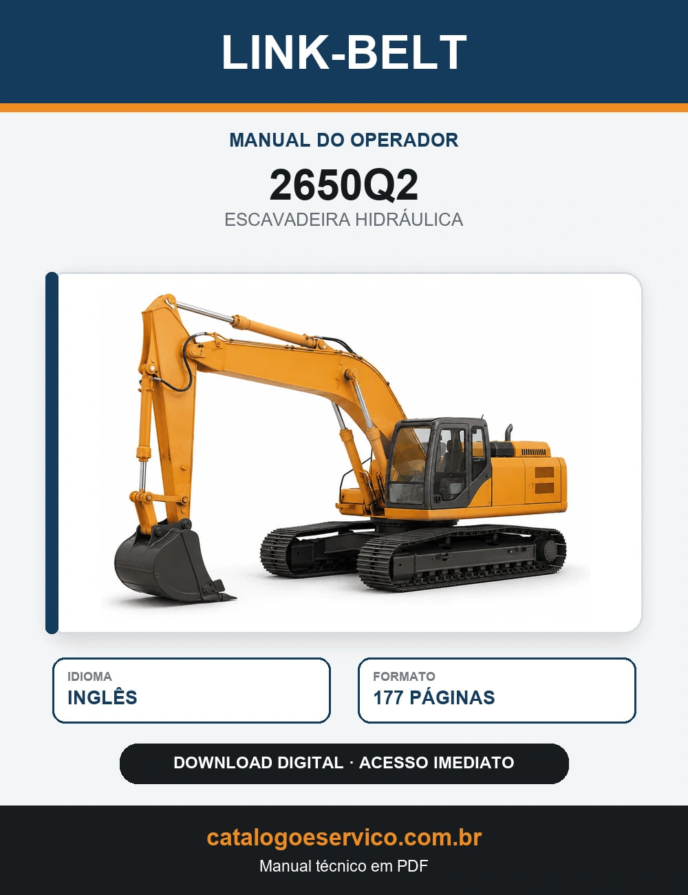 Manual do Operador Link-Belt 2650Q2 Escavadeira Hidráulica
