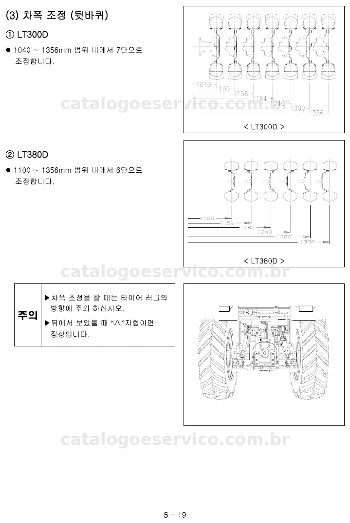 Vista explodida do manual do operador LT300D / LT380D — exemplo 2