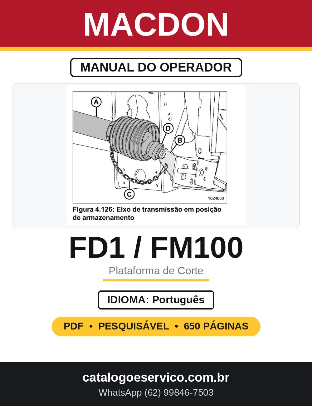 Manual do Operador MacDon FD1 FlexDraper FM100 — capa