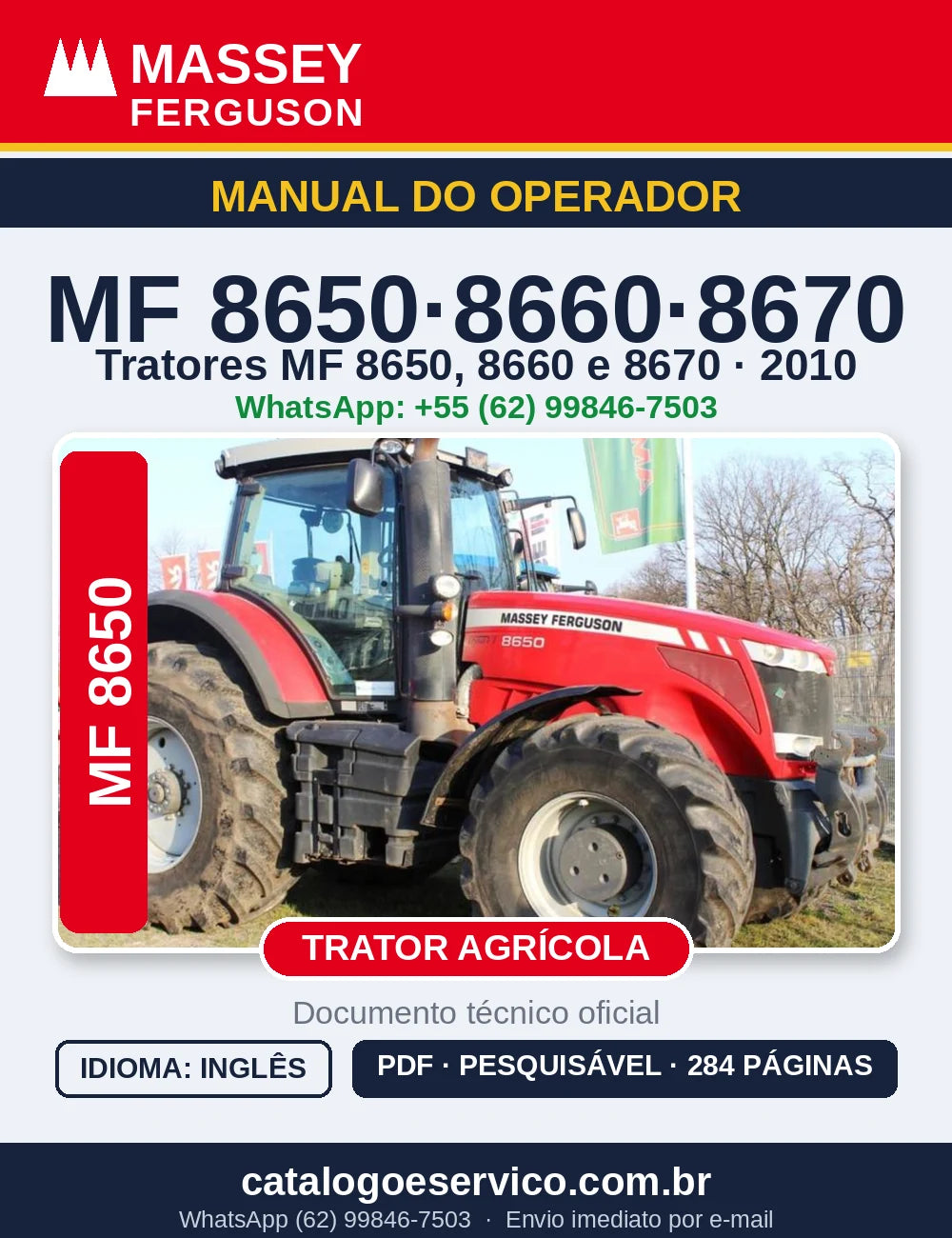 MANUAL DO OPERADOR MASSEY FERGUSON - 8650, 8660, 8670 - 2010