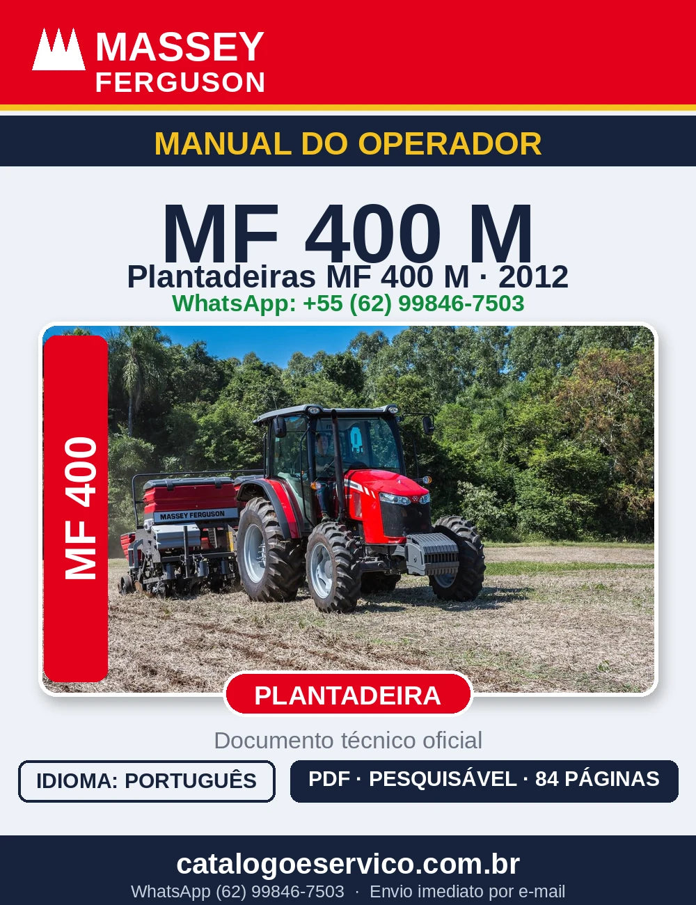 MANUAL DO OPERADOR MASSEY FERGUSON - MF400 M - 2012 - PLANTADORA