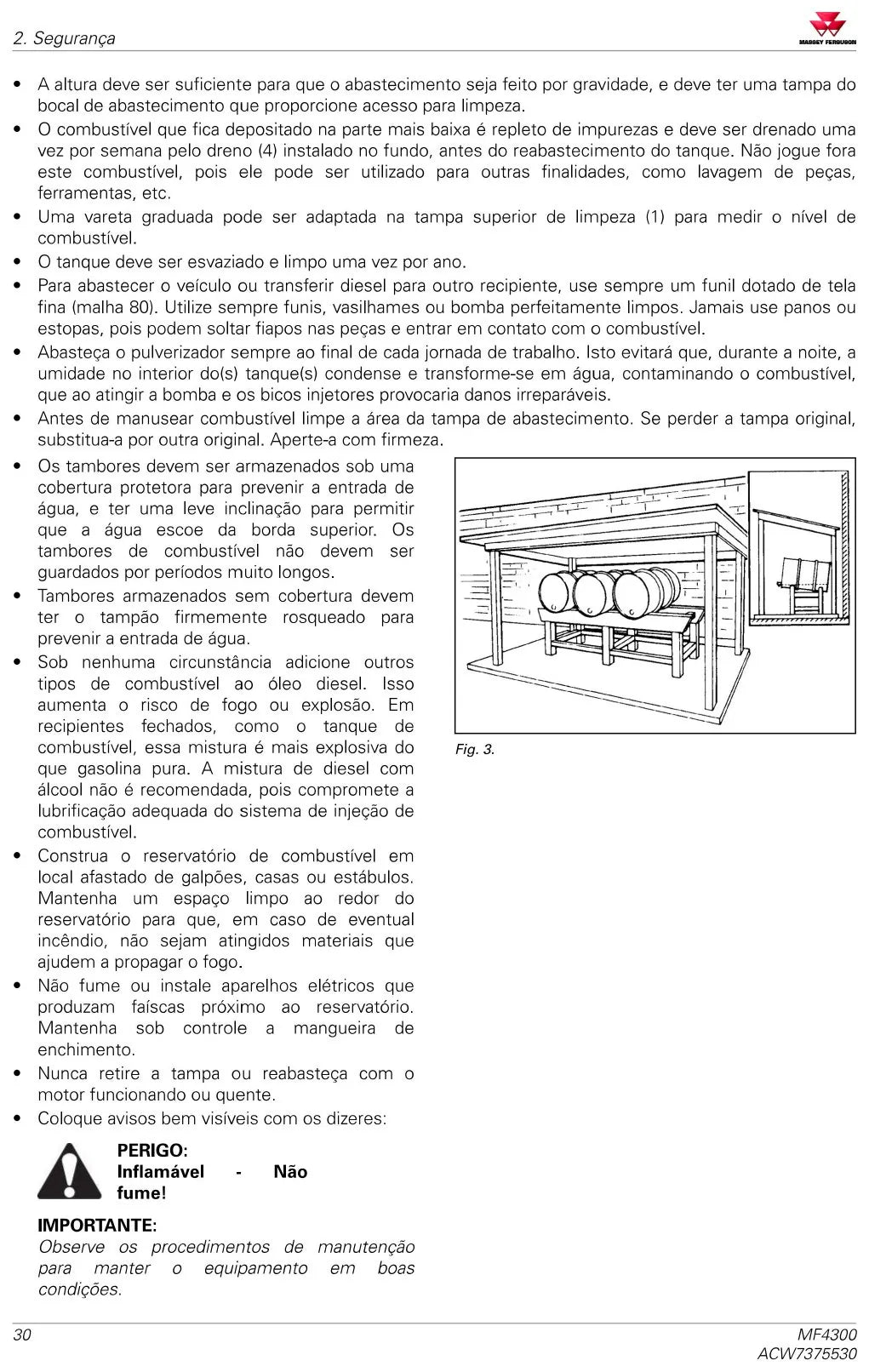 Manual do Operador — Tratores Massey Ferguson MF 4305, 4306 e 4307 (Série 4300 · 2020) — página interna