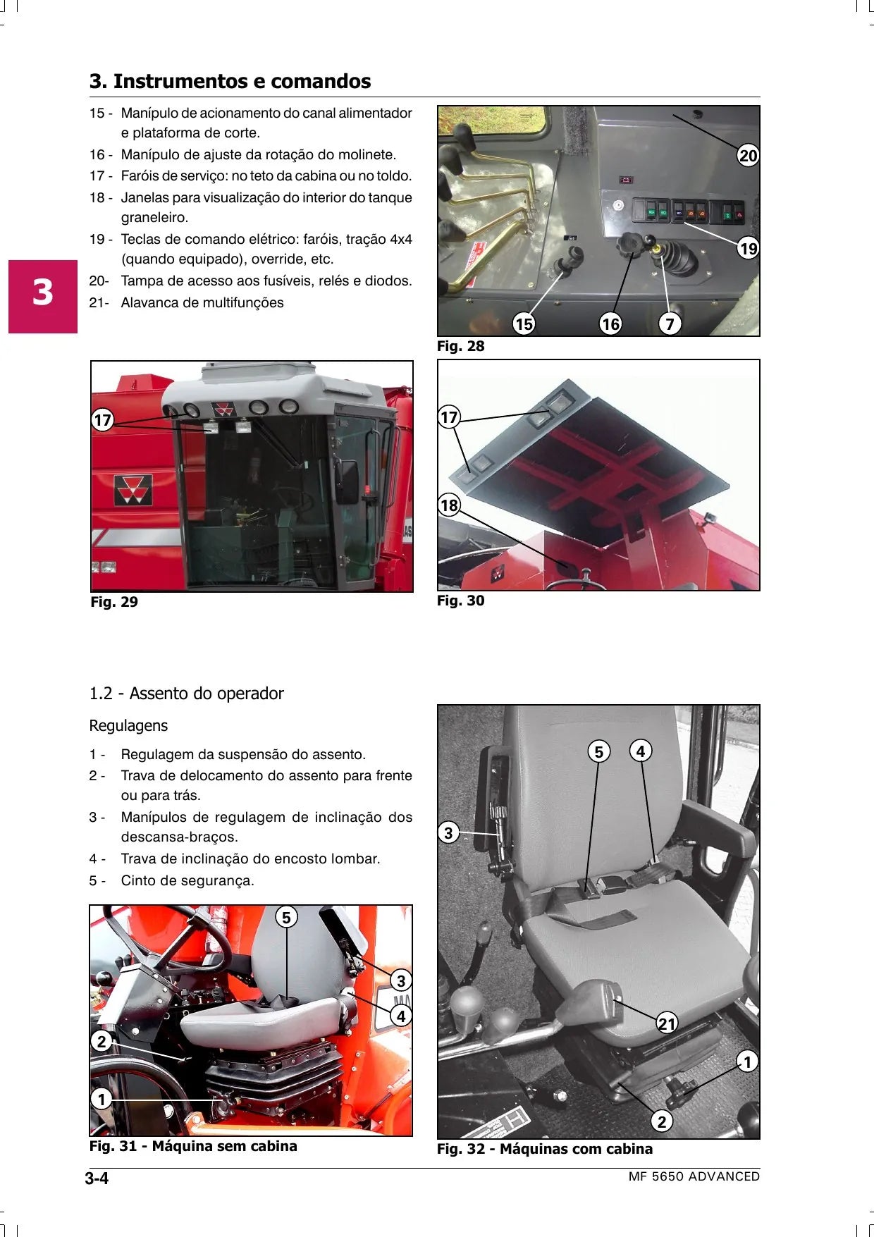 Manual do Operador — Colheitadeira Massey Ferguson MF 5650 Advanced (2013) — página interna
