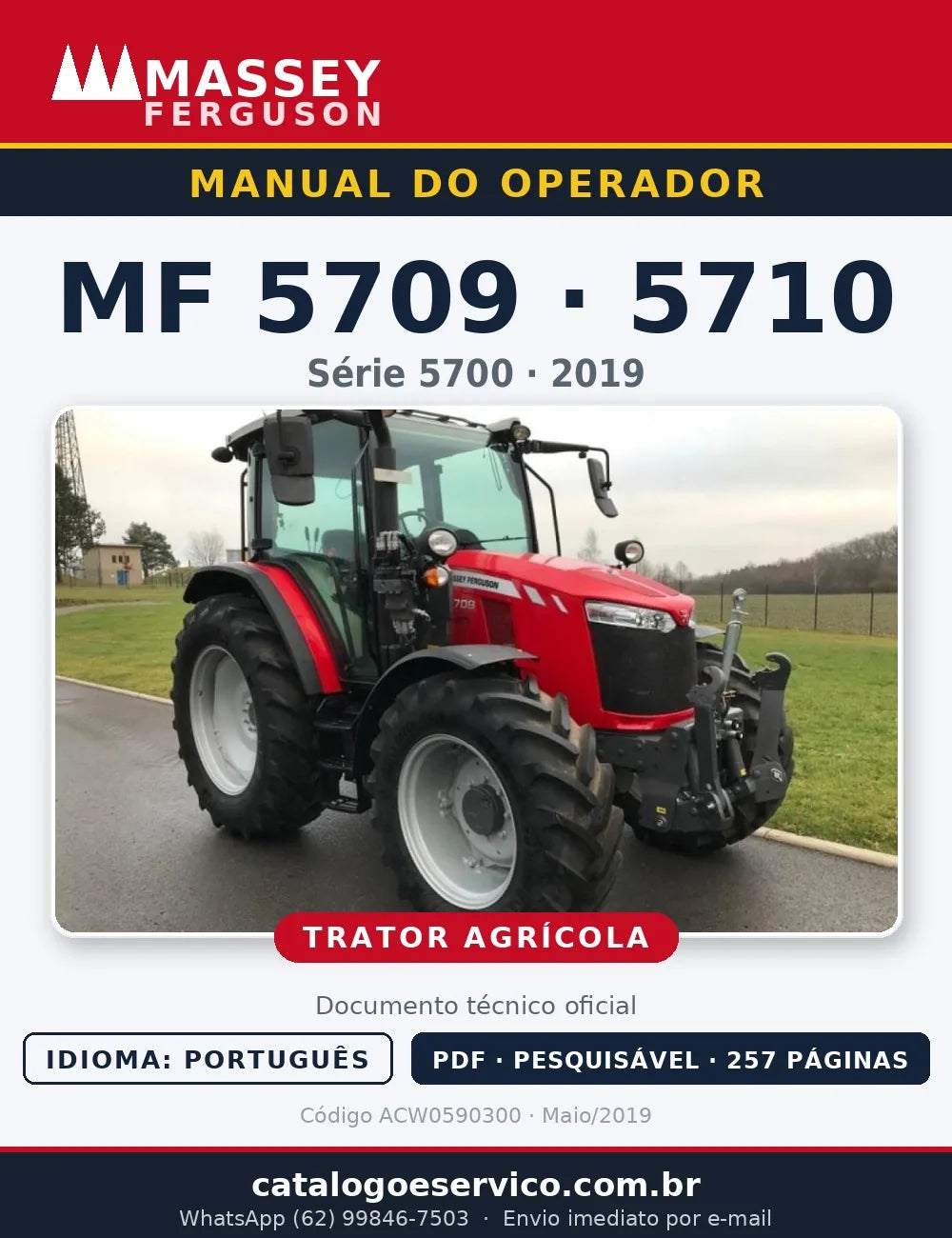 Manual do Operador — Tratores Massey Ferguson MF 5709 e MF 5710 (Série 5700 · 2019)