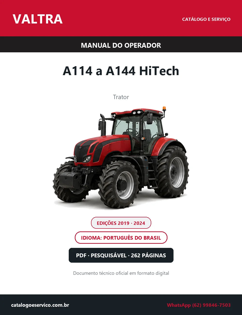 Manual do Operador Valtra A114 a A144 HiTech — Trator — 2024 — 262 Páginas em PDF