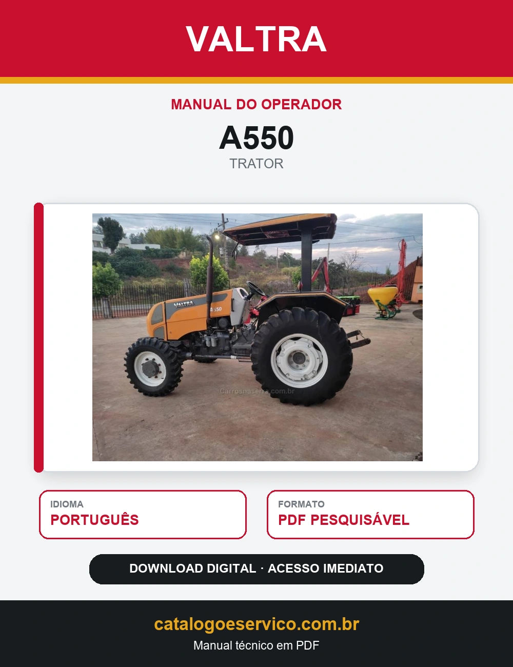 Manual do Operador Valtra - A550 - 2016 - Trator