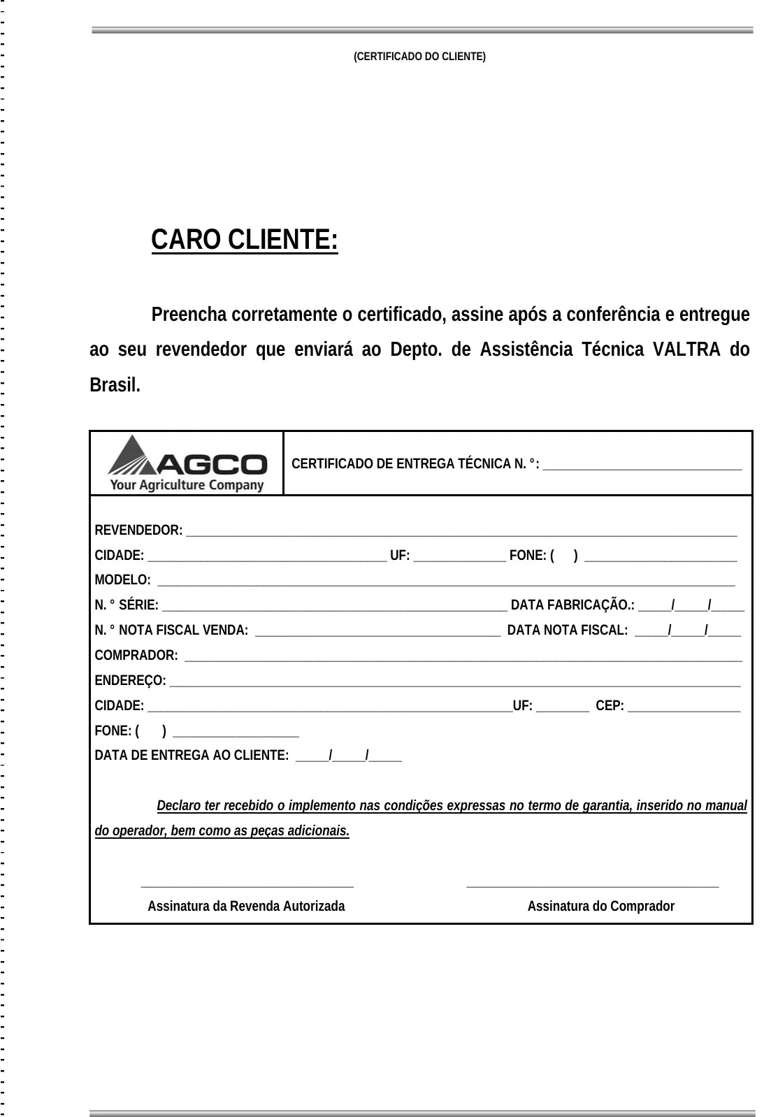 Manual do Operador Valtra BP 603 a 1709 H, CF, V e S — Plantadeira — 2014 — 136 Páginas em PDF — página interna 4