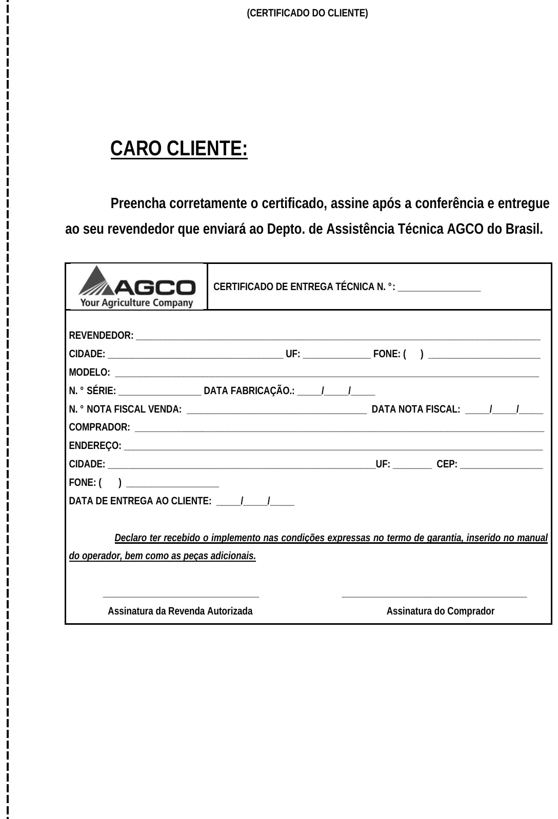 Manual do Operador Valtra BPM 1305 L a 2108 L — Plantadeira — 2012 — 82 Páginas em PDF — página interna 2