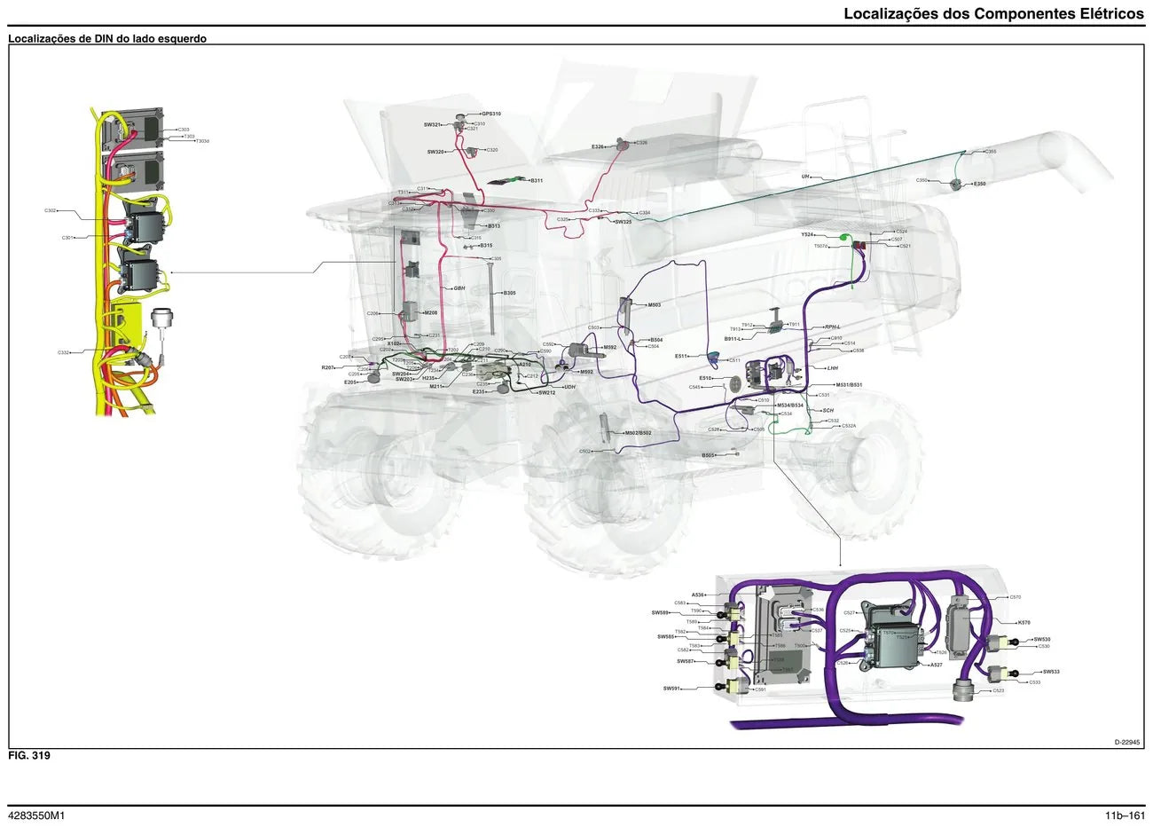 Manual Elétrico e Hidráulico — Colheitadeiras Massey Ferguson MF 9895 (e MF 9795) — página interna