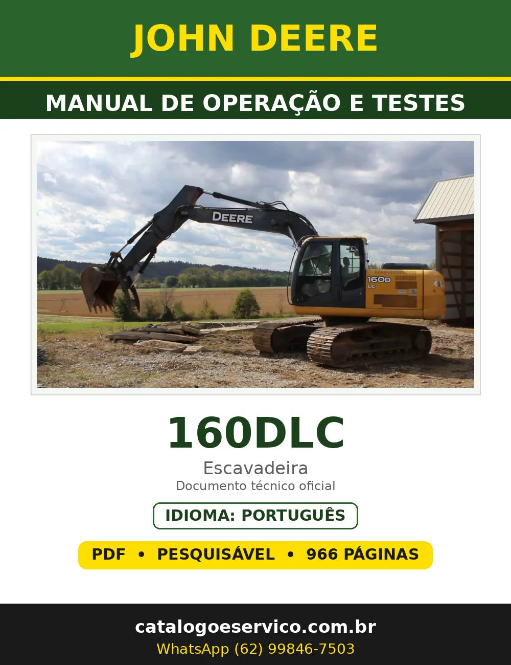 Capa - Manual de Operação e Testes John Deere 160DLC