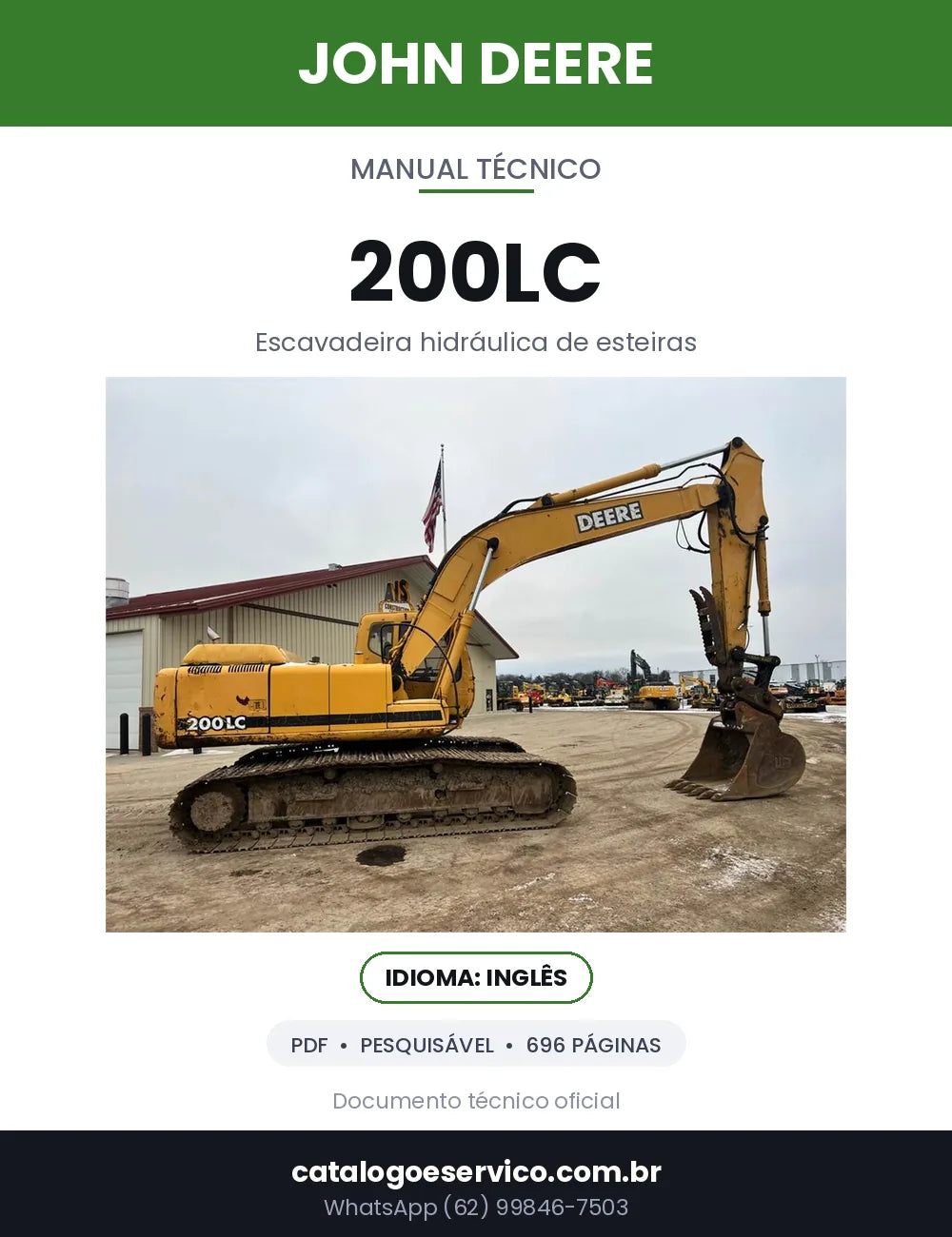 Capa — Manual Técnico John Deere 200LC em PDF