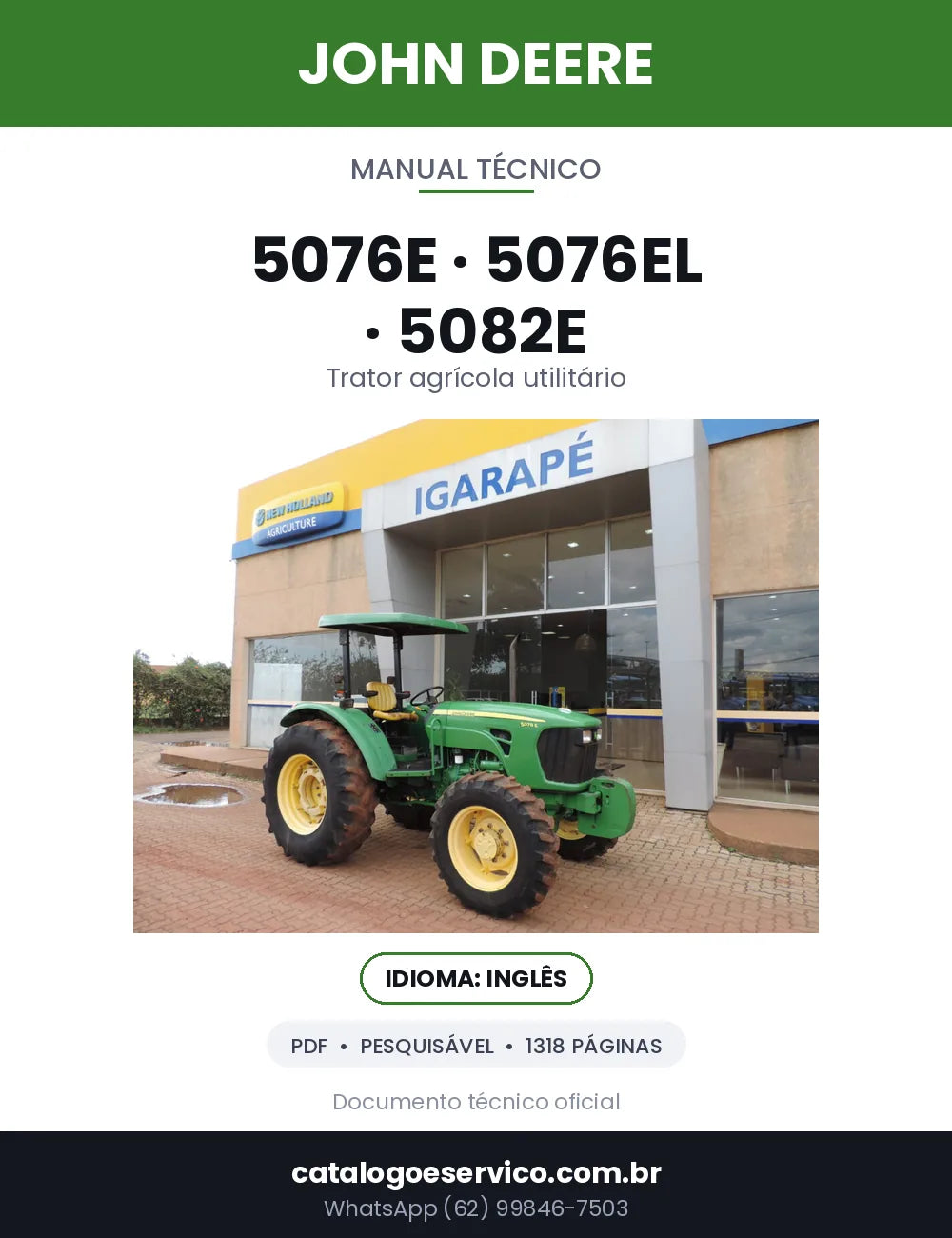 Capa — Manual Técnico John Deere 5076E / 5076EL / 5082E em PDF