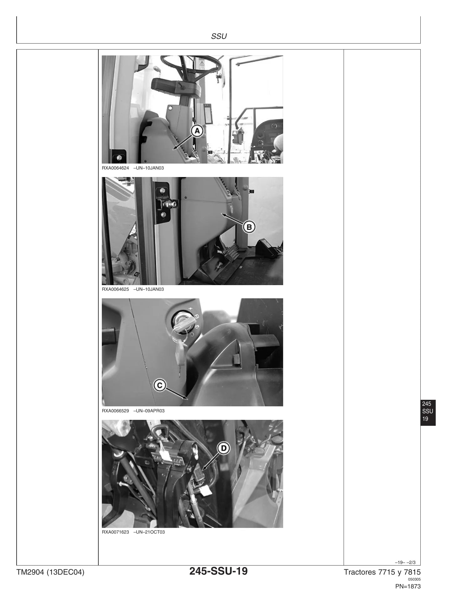 MANUAL ELÉTRICO HIDRÁULICO JOHN DEERE - 7715, 7815 - TRATORES — diagrama técnico