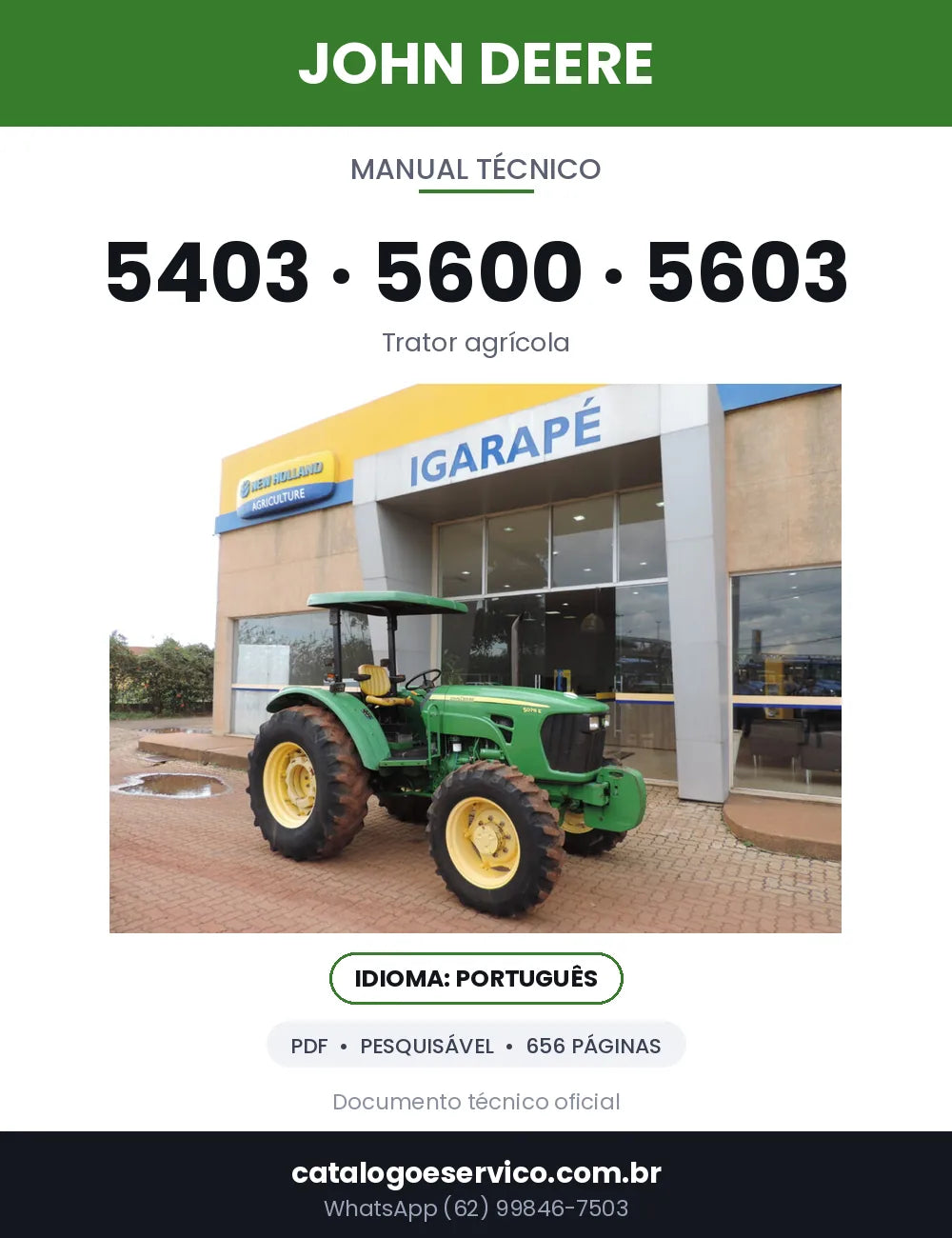 Capa — Manual Técnico John Deere 5403 / 5600 / 5603 em PDF