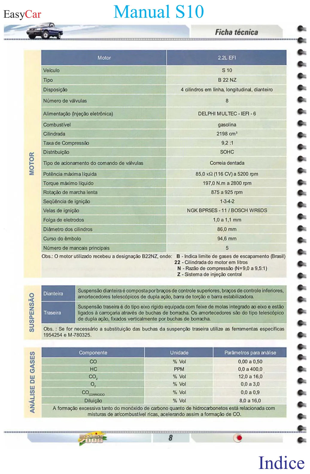 Manual de Injeção Eletrônica S10 — injeção Multec IEFI.6 (gasolina) — página 2