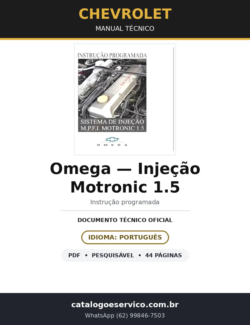 Manual Técnico Injeção Motronic 1.5 — Chevrolet Omega (44 págs.) — capa