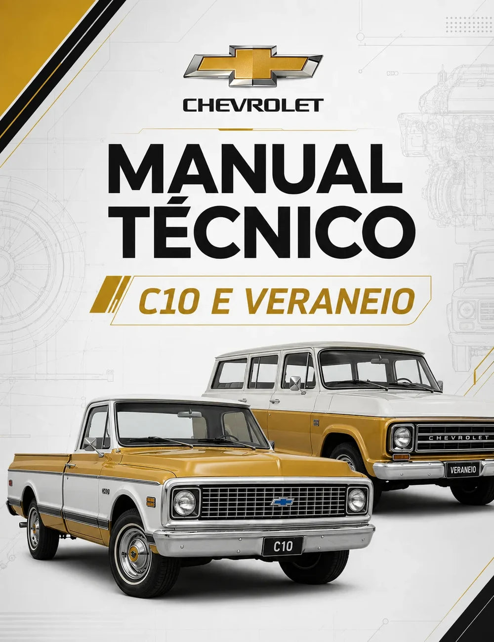 Manual de Oficina + Catálogo de Peças Chevrolet C10 e Veraneio (737 págs.) — capa