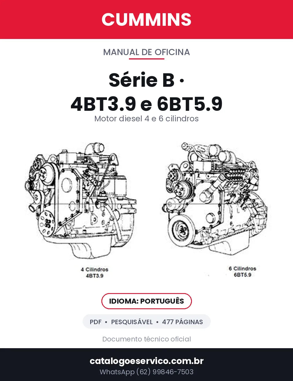 Capa — Manual de Oficina Cummins Série B / 4BT3.9 / 6BT5.9 em PDF