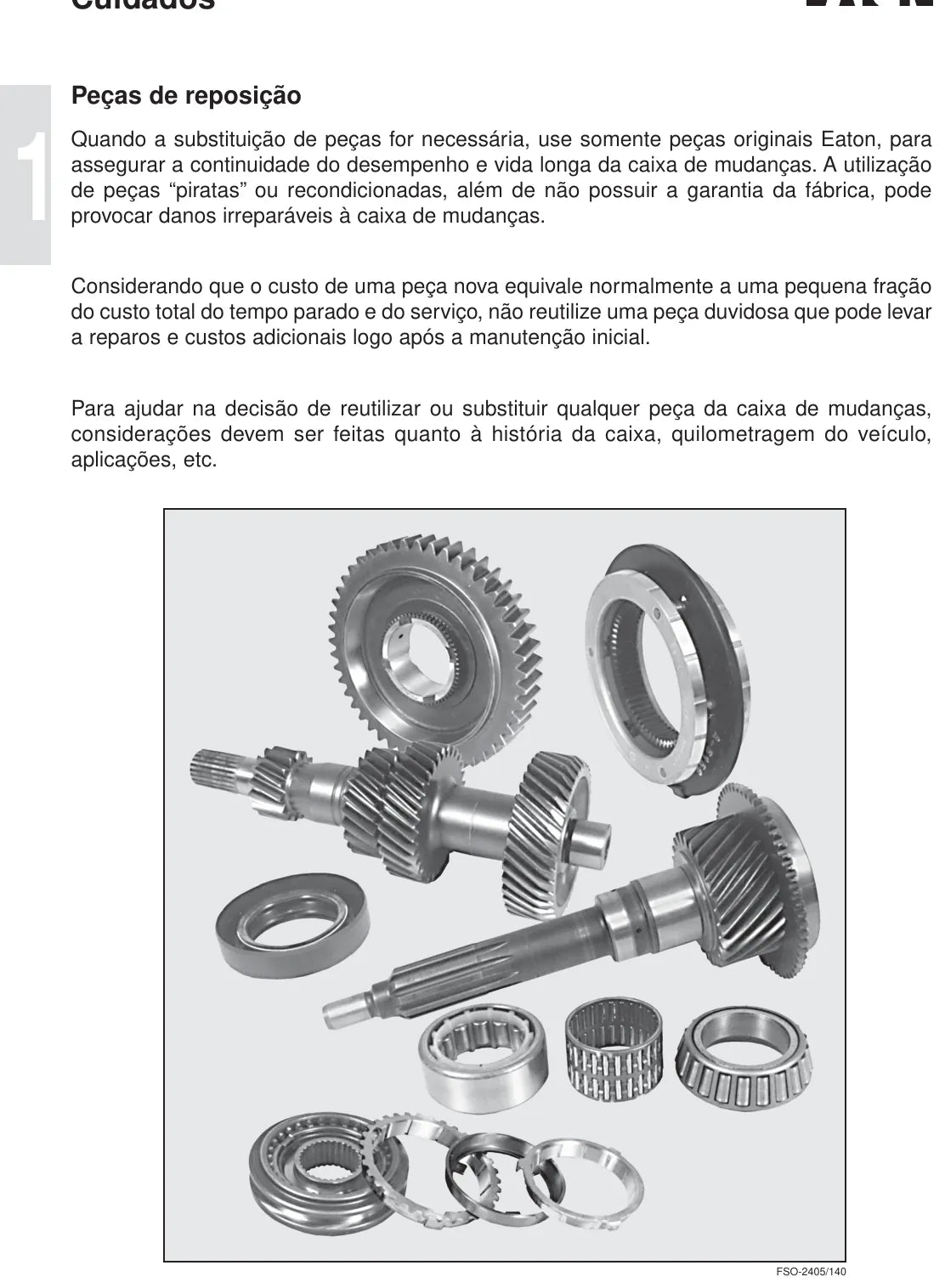 Manual de Serviço Caixa de Câmbio Eaton FSO-4305 FSO-4405 Light Duty — página interna 1 do PDF (Manual de Serviço)