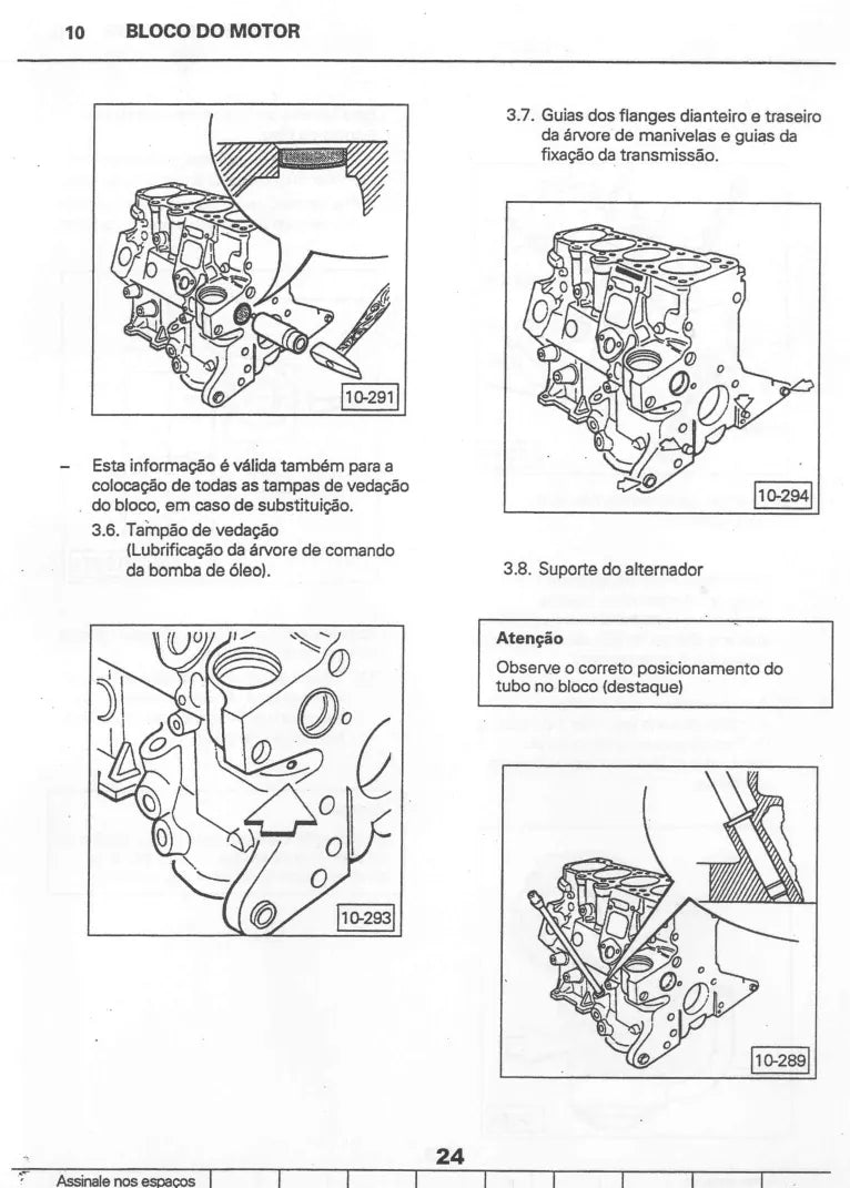 Página interna 1 — Manual de Serviço Volkswagen Motor AP 1.8 e 2.0