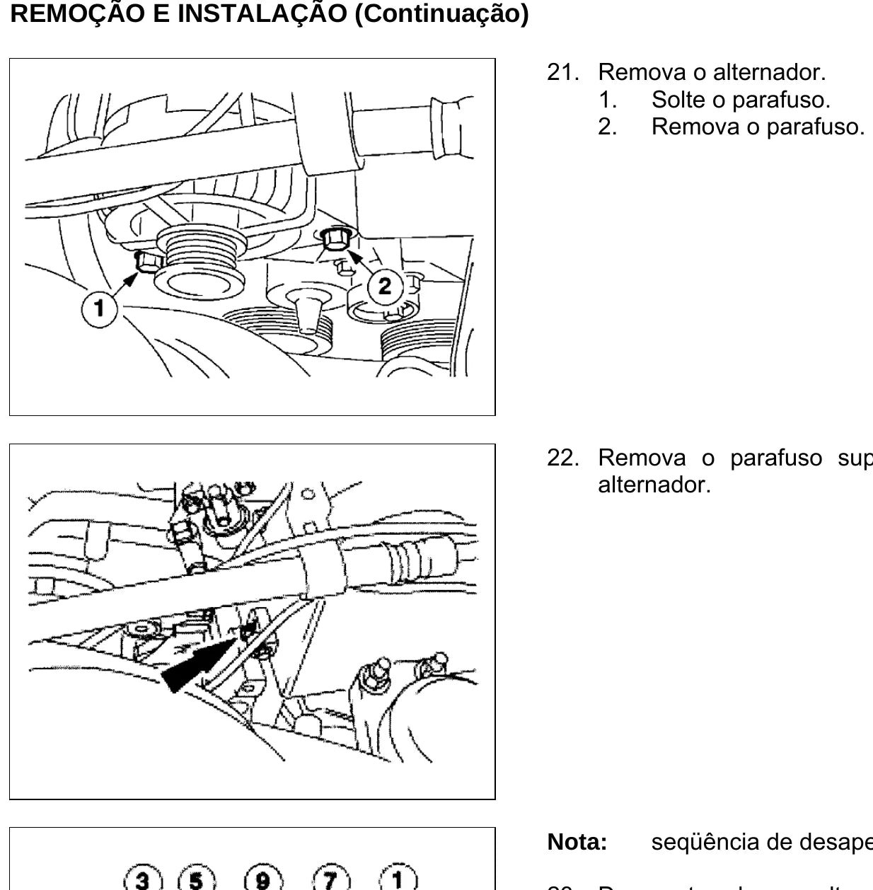 FORD Motor Zetec 2.0 16V — detalhe do procedimento — página interna do manual de reparação