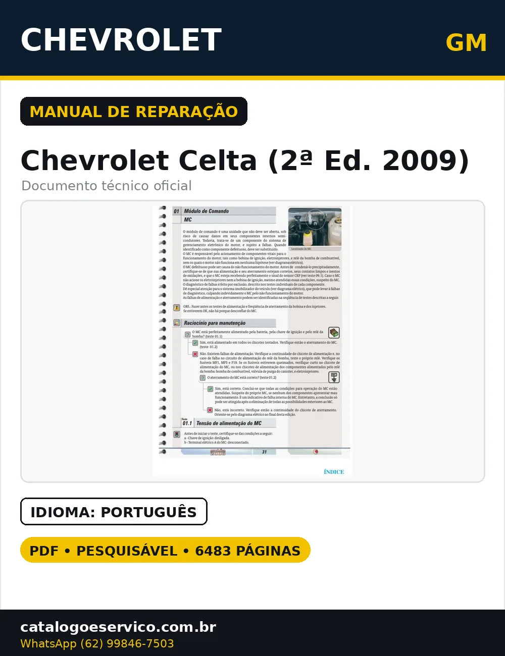 Manual Reparações Serviço Chevrolet Celta 2ª Ed 2009