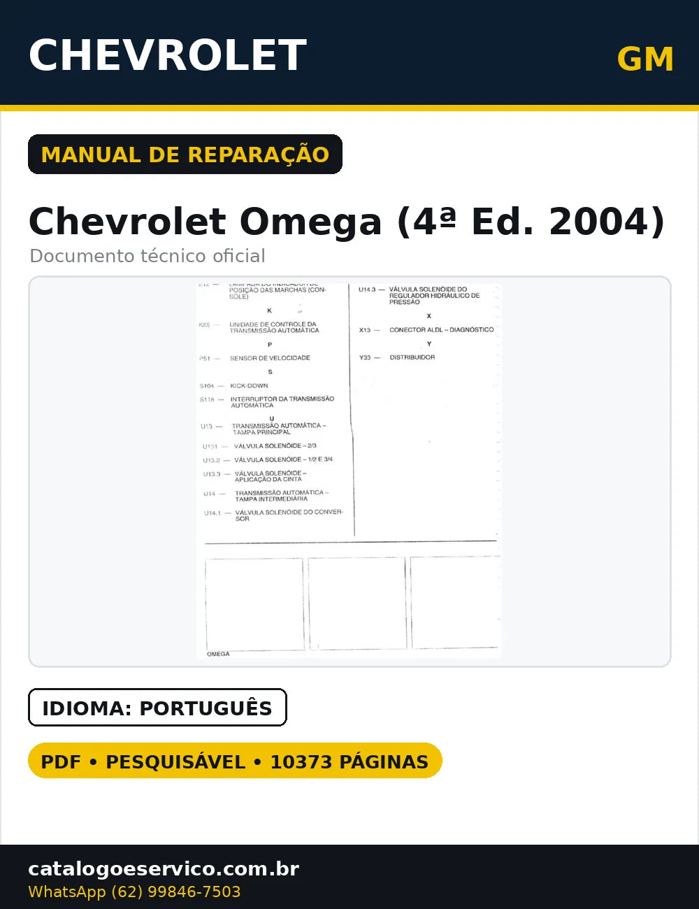 Manual Reparações Serviço Chevrolet Omega 4ª Ed 2004