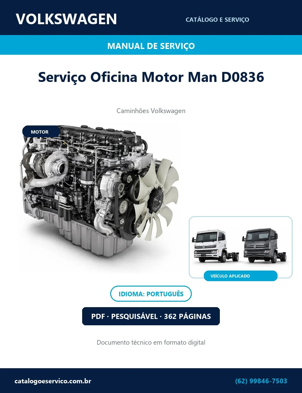 Manual Reparações Serviço Oficina Motor Volkswagen Man D0836