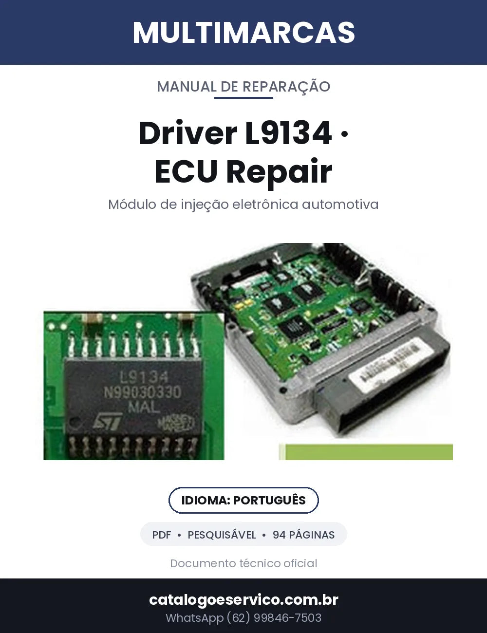 Capa — Manual de Reparação Multimarcas L9134 / ECU Repair / Magneti Marelli IAW 1G7 SD 10 em PDF