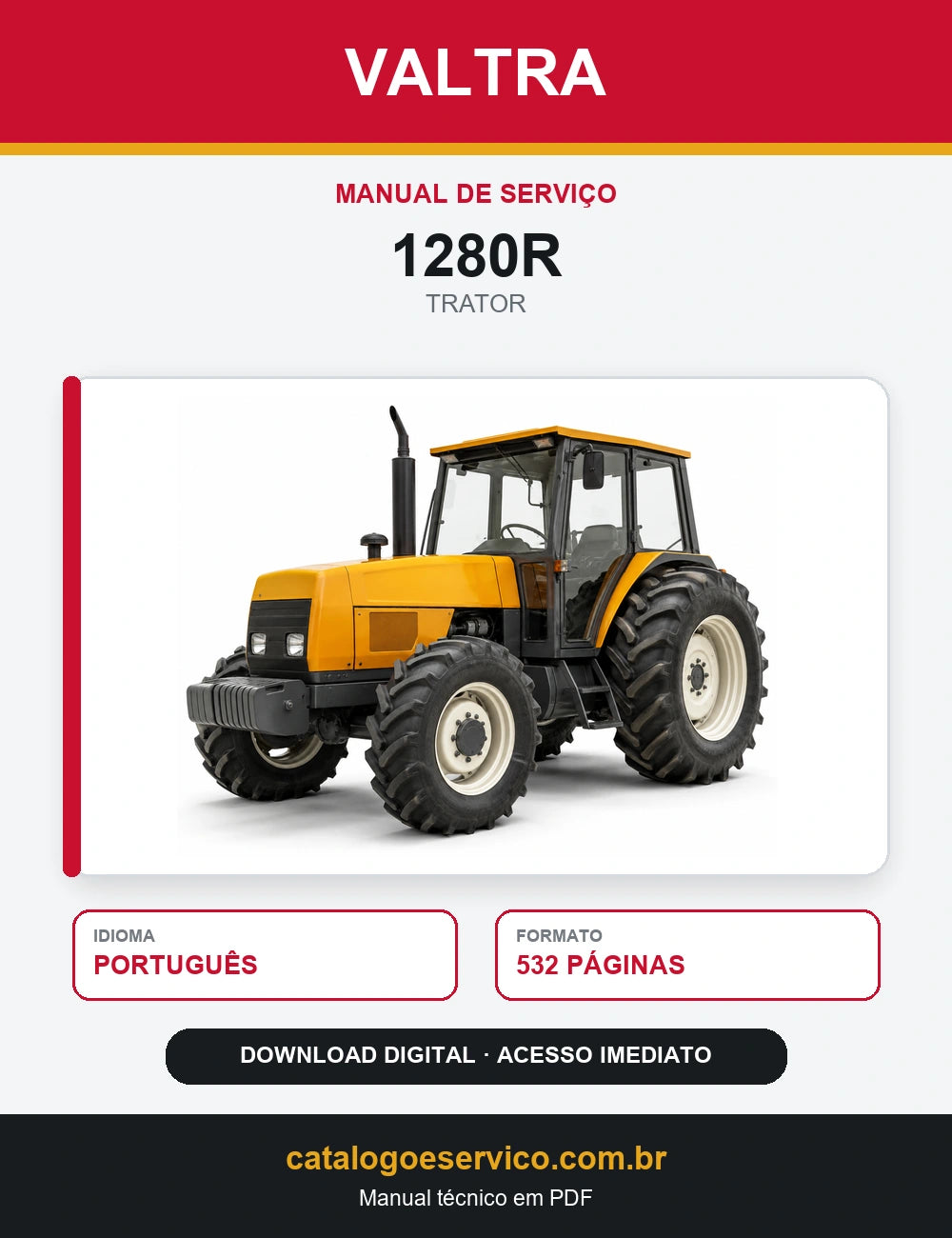 Manual Serviço Oficina Tratores Valtra Valmet 1280r